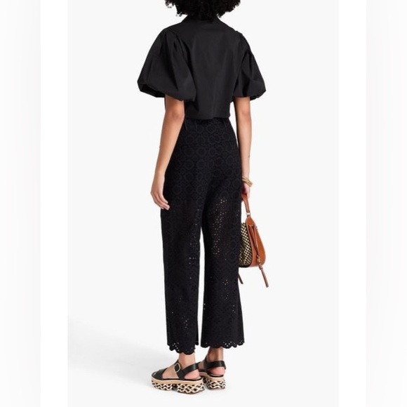 Veronica Beard Riggs eyelet Pant in black size 2 - Picture 6 of 6